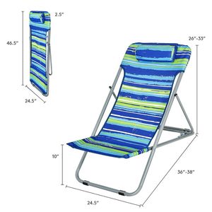 Set di 2 Sedie da Spiaggia Portatili con Poggiatesta per la Tua Prossima Gita in Spiaggia! - Product Image 4