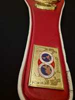 Ceinture de championnat personnalisée verte avec drapeaux du monde et emblèmes portraits, design en métal