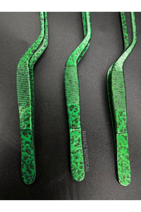 Pince de cuisine professionnelle en acier inoxydable à texture verte, 20 cm, pour garniture alimentaire, compatible lave-vaisselle, logo personnalisé - Product Image 3