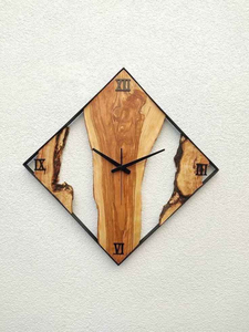 NEW DESIGN <b>WOODEN</b> EPOXY CLOCK RESIN WALL CLOCK <b>TRIANGLE</b> SHAPE CLOCK - Product Image 6