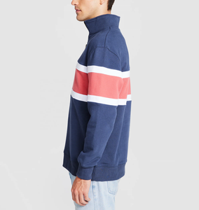เสื้อสเวตเชิ้ตคอกลมลายสามแถบสำหรับผู้ชาย ผ้าคอตตอนผสมพรีเมียม แขนยาว เสื้อกันหนาวแบบสวมหัว มีฮู้ด ราคาขายส่ง - Product Image 3