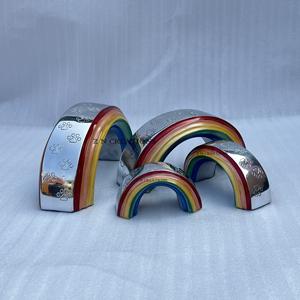 Urne funéraire pour animaux de compagnie de 8 pouces en forme de pont arc-en-ciel avec motif de patte, urne en aluminium gravée pour le stockage des cendres d'animaux, décoration de la maison pour le Nouvel An - Product Image 3