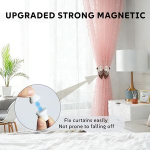 2026 Upgrade Simple Elegant Strong Magnetic Curtain Holdbacks 2 Pack Rope Bow <b>Tiebacks</b> Elegant Accessories Curtain Poles Tracks - Product Image 4