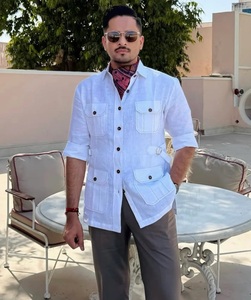 Camisa Casual para Hombre SRCLOTHARS, Color Rosa, Estilo Caza, 100% Lino, Teñido Liso, Ecológica, Transpirable y Cómoda para Usar Todo el Día - Product Image 2