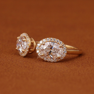 Bague de fiançailles à deux pierres en diamant de laboratoire ovale de 2 carats, or massif 14 carats, certifiée IGI - Product Image 5