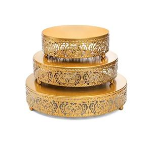 Elegante Soporte para Pastel de Metal Dorado de Diseño Vintage, de 3 Niveles, Decorativo, de Aluminio, Económico para Fiestas - Product Image 1