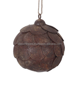 Ornements en métal faits à la main de Noël d'étoile brune de lanternes de fer et d'ornements décoratifs de lanterne de festival d'or et d'argent - Product Image 5