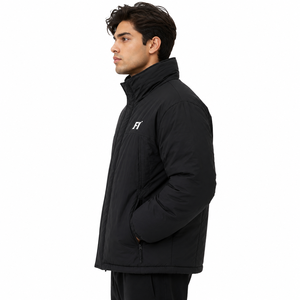 Custom Logo <b>Men</b> Puffer Jacket High Neck Insulated Winter Coat Water Resistant Heavy Duty Padded <b>Men's</b> Jackets OEM Wholesale USA - Product Image 2