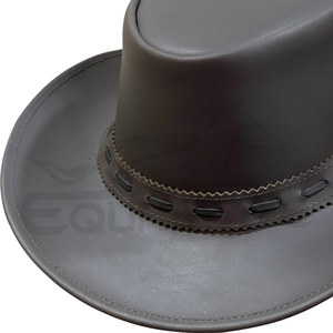 Wide Brim Genuine Leather <b>Hat</b> Western <b>Band</b> Black Adult Fashion Casual Travel Outdoor Wear Unisex Cowboy <b>Hat</b> - Product Image 3