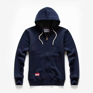 Sudadera con Capucha Negra Sólida para Hombre, de la Mejor Calidad, 100% Algodón, Forro Polar, Informal, Cortavientos, Otoñal, 220g, con Cierre de Cremallera - Product Image 6