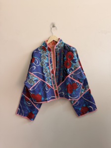 Lot of Assorted Handmade Eco-Friendly 100% Cotton Quilted Kantha Vintage Reversible Boho Short Length Kiara Cut Jacket - Product Image 2
