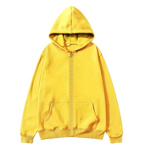 Sweat-shirt à capuche zippé pour homme, couleur unie, en polaire, décontracté, pour l'automne, coupe ample, manches longues, 2027 - Product Image 5