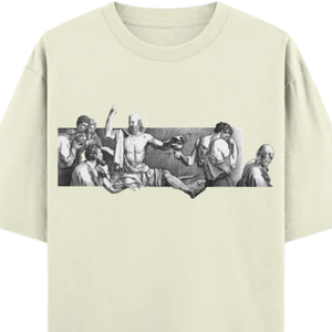 T-shirt graphique oversize pour homme, col rond, manches courtes, imprimé croix d'ange, streetwear décontracté, vente en gros, vêtements de mode personnalisés - Product Image 3