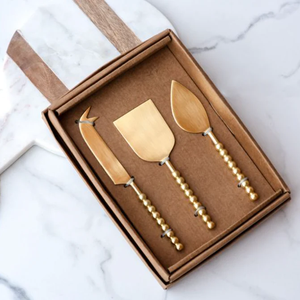 Brass <b>Cheese</b> <b>Set</b> Flatware Cutlery <b>Set</b> Brown Gifts Packing Box for Hotels & Restaurants Dishwasher Safe <b>Cheese</b> <b>Sets</b> - Product Image 3