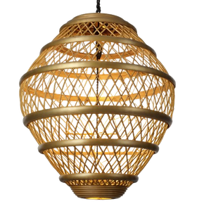 Luminaire suspendu en rotin pour intérieur, style rétro, rond, pour la décoration des salles de mariage - Product Image 2