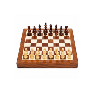 Jeu d'échecs en bois de 10 pouces |   Échiquier pliable avec rangement, jeu de stratégie fait main pour adultes, enfants, famille, cadeau de voyage, jeux d'échecs - Product Image 1
