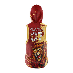 Chaleco Deportivo Personalizado sin Mangas con Capucha, Impresión Sublimada, Poliéster que Absorbe la Humedad, Unisex, Diseño Degradado - Product Image 3