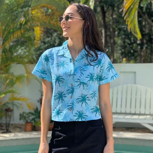 Camisa Hawaiana Estilo 2026 Aloha Personalizada Vintage 100% Rayón para Mujer con Estampado Floral y Bordado, Manga Corta, Abotonada, ODM para Oficina - Product Image 3