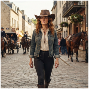 Chapeaux de cowboy unisexes en cuir véritable avec ceinture en cuir, taille personnalisée pour les activités hivernales en plein air, les fêtes et les voyages - Mode toutes saisons - Product Image 5