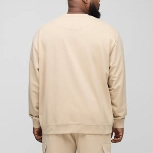 Sweat-shirt décontracté pour homme en tricot à col rond, manches longues, couleur unie, avec poignets côtelés, pull-over pour homme - Product Image 3