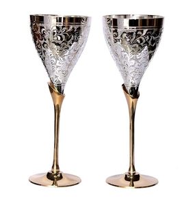 Antique Brass Glass Silver Gold Plated Handmade Decorative Glassware - Product Image 5