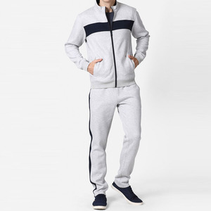 Survêtement blanc personnalisé en gros pour hommes, uni, zippé, haute qualité, délavé à l'acide, streetwear d'hiver - Product Image 5