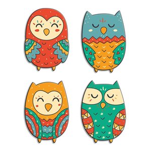 Décoration murale moderne en MDF en forme de hibou pour la maison, peinture esthétique pour porte - Product Image 4