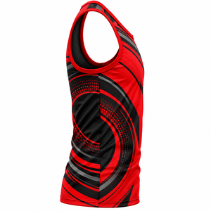 Camiseta sin mangas de poliéster de secado rápido para hombre, con estampado geométrico por sublimación, cuello redondo, estilo deportivo. - Product Image 3