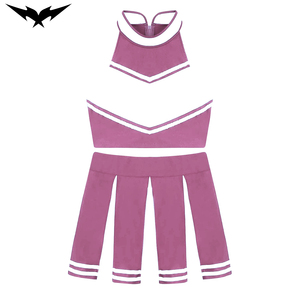 Bigetron Sports Custom Blue <b>Sexy</b> Adult Cheerleading <b>Uniforms</b> Package Spandex/Polyester Material Heat-Transfer Printing 380g - Product Image 5