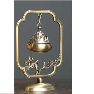 Brûleur d'encens portable de dernière conception, brûleur de Bakhoor décoratif fait à la main, utilisation à domicile ou à l'hôtel, brûleur d'encens plaqué or - Product Image 3