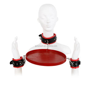 Bandeja de objectificación con esposas para el cuello, accesorio de entrenamiento de esclavo humano para fruta y té, pinza para pezones con soporte de peso para estimulación - Product Image 5