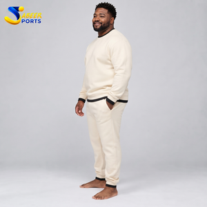 Ensemble de survêtement pour homme, double couche, tissu doux, construction chaude, coupe confortable, poignets côtelés, idéal pour l'hiver - Product Image 2