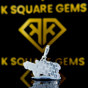 Pendentif personnalisé en lettres et chiffres pour enfants, porte-bonheur pour bébé, bijoux hip-hop en moissanite VVS, argent sterling plaqué platine, cadeau - Product Image 4