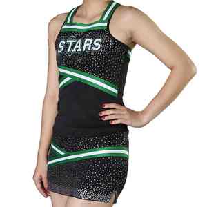 Uniforme de Animadoras para Niñas, Conjunto Deportivo de Alta Calidad con Falda, Equipación Escolar con Pedrería, Venta al Por Mayor - Product Image 1