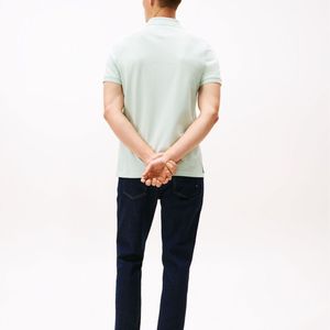 Polo de golf pour homme, en maille décontractée, respirant, à séchage rapide, infroissable, à manches courtes, couleur unie, design personnalisé, vente en gros OEM - Product Image 4