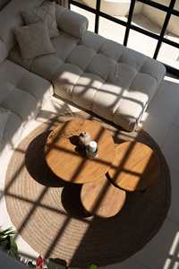 Juego de 3 mesas de centro de madera Kenzo, fabricadas con teca de Indonesia para distribuidores globales de muebles con precios competitivos de exportación - Product Image 2