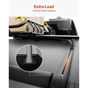 Copertura Rigida Retrattile per Cassone da 5,8 Piedi con Tubo di Drenaggio Integrato per Chevy/GMC Silverado/Sierra 1500 2021-2024 - Product Image 6