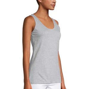 Camiseta sin mangas deportiva transpirable para mujer, con logotipo personalizado al por mayor, ropa de gimnasio para chicas, camiseta sin mangas 100% algodón para mujer - Product Image 3