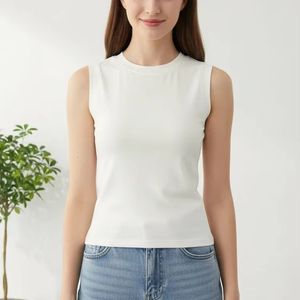 เสื้อกล้ามผู้หญิง คอตตอน สำหรับฤดูร้อน แบบพื้นฐาน สีขาว ดำ เขียว สไตล์ลำลอง สปอร์ต เปิดไหล่ - Product Image 6