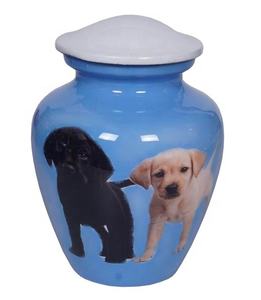 METAL PET <b>ASHES</b> <b>URN</b> <b>DOGS</b> IMAGE PICTURE FINISH PET CREMATION <b>URN</b> - Product Image 2