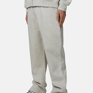Pantalones Deportivos de Algodón Gris para Hombre, Cintura Elástica, Casuales, con Bolsillos Laterales, Pantalones de Punto de Peso Medio, Ropa de Otoño - Product Image 3
