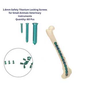 Tornillos de seguridad de titanio de 1.6 mm para implantes quirúrgicos ortopédicos veterinarios, para la fijación de huesos animales y reparación de traumatismos. - Product Image 3