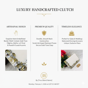 Bolso Rectangular de Resina con Adornos Florales, Clutch de Noche Hecho a Mano, Cartera de Diseño para Boda, Bolso de Novia al por Mayor - Product Image 6