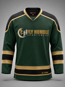 เสื้อฮอกกี้น้ำแข็งผู้ชาย Fly Humble คอวี แขนยาว สีขาว-น้ำเงิน พิมพ์ลายดิจิทัล ระบายเหงื่อได้ดี สายปรับได้ ใส่ได้ทุกฤดู - Product Image 4