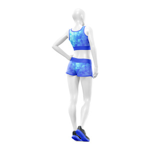 Conjunto Deportivo de 2 Piezas para Mujer, Sublimado, de Poliéster Reciclado, Personalizado, con Sujetador y Pantalones Cortos, Transpirable, Fabricante de Ropa Deportiva - Product Image 3