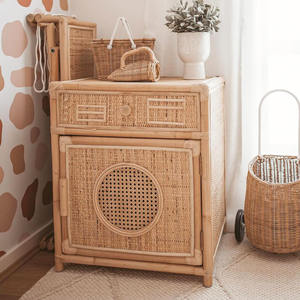 Jouets d'imitation pour bébés et tout-petits, mini lave-linge, machine à laver en rotin naturel de qualité supérieure - Product Image 4