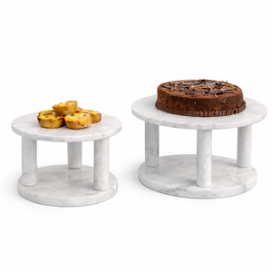 Nuevo Soporte de Acero Inoxidable Premium de Doble Recipiente para Servir Aperitivos con Base de Mármol Blanco, Exhibidor Moderno de Frutos Secos para Decoración de Mesa - Product Image 4