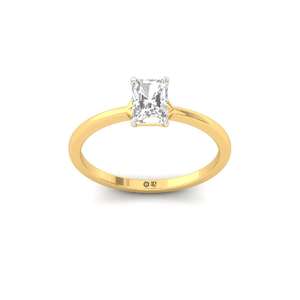 Bague solitaire en diamant de laboratoire taille radiant 0,91 carat, plaqué or 10 carats, bijou de luxe élégant et classique pour femme, idéale pour les fiançailles - Product Image 5