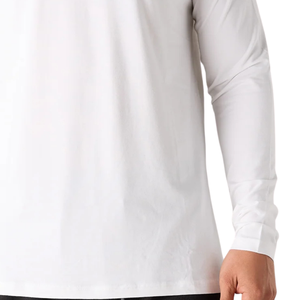 T-shirt de performance à manches longues pour homme, blanc, respirant, léger, pour l'entraînement et la salle de sport - Product Image 6