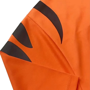Custom Orange American Football Jersey V-Neck Short Sleeve Number 1 Sublimated Print Moisture-Wicking Breathable Front Unisex - Product Image 4